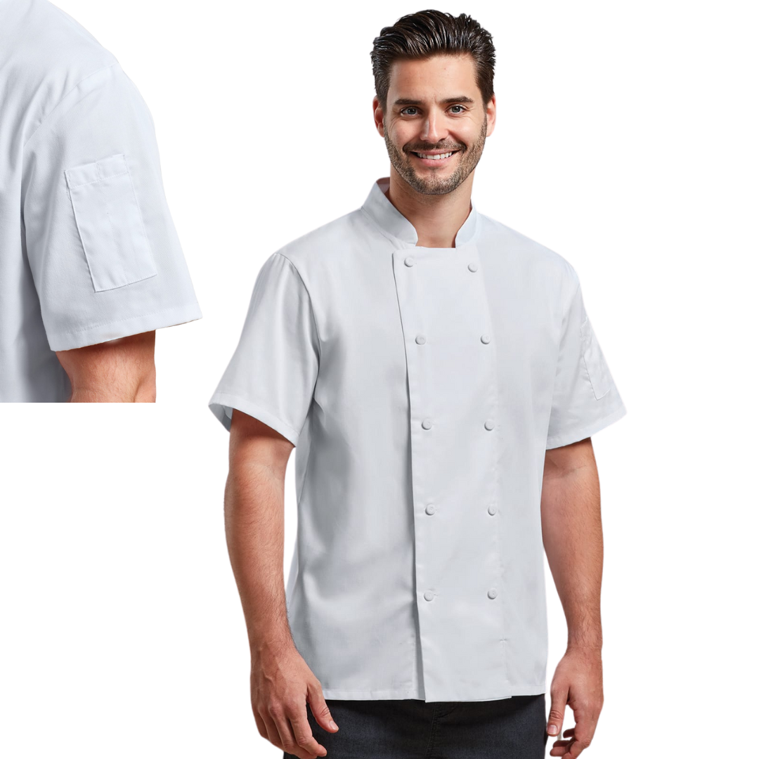 Veste chef cuisinier manches courtes Coolchecker® Noir